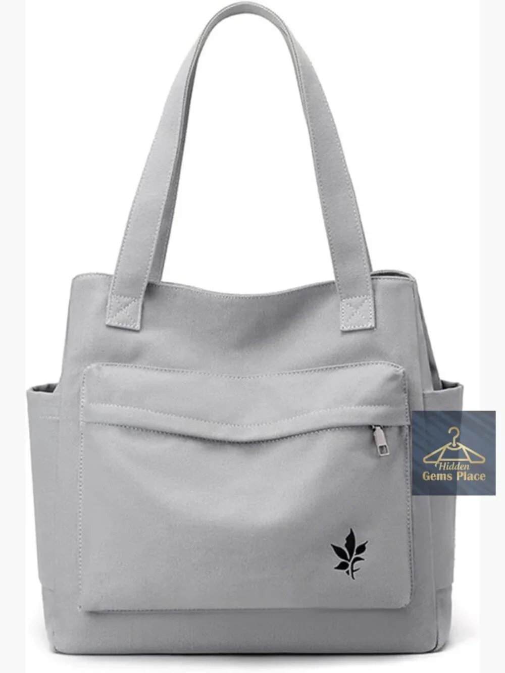 Canvas Tote Handbag with Multi-Pockets Lightweight Casual Everyday Essential
